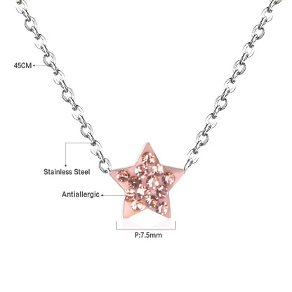 ASON Star Pendants Clay Jewelry Women Statement Long Necklace Pendant Gold 316LStainless Steel Chain Necklaces Pendants Set