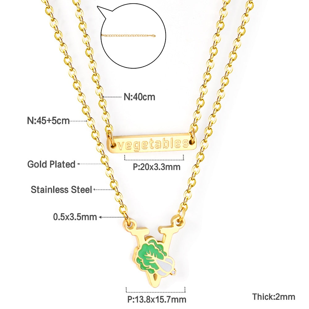 Enamel Girls Kids Jewelry Cute Crystal Strawberry Pendant Necklace for Women Stainless Steel Waterproof Sweet Choker Birthday Gifts