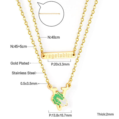 Enamel Girls Kids Jewelry Cute Crystal Strawberry Pendant Necklace for Women Stainless Steel Waterproof Sweet Choker Birthday Gifts