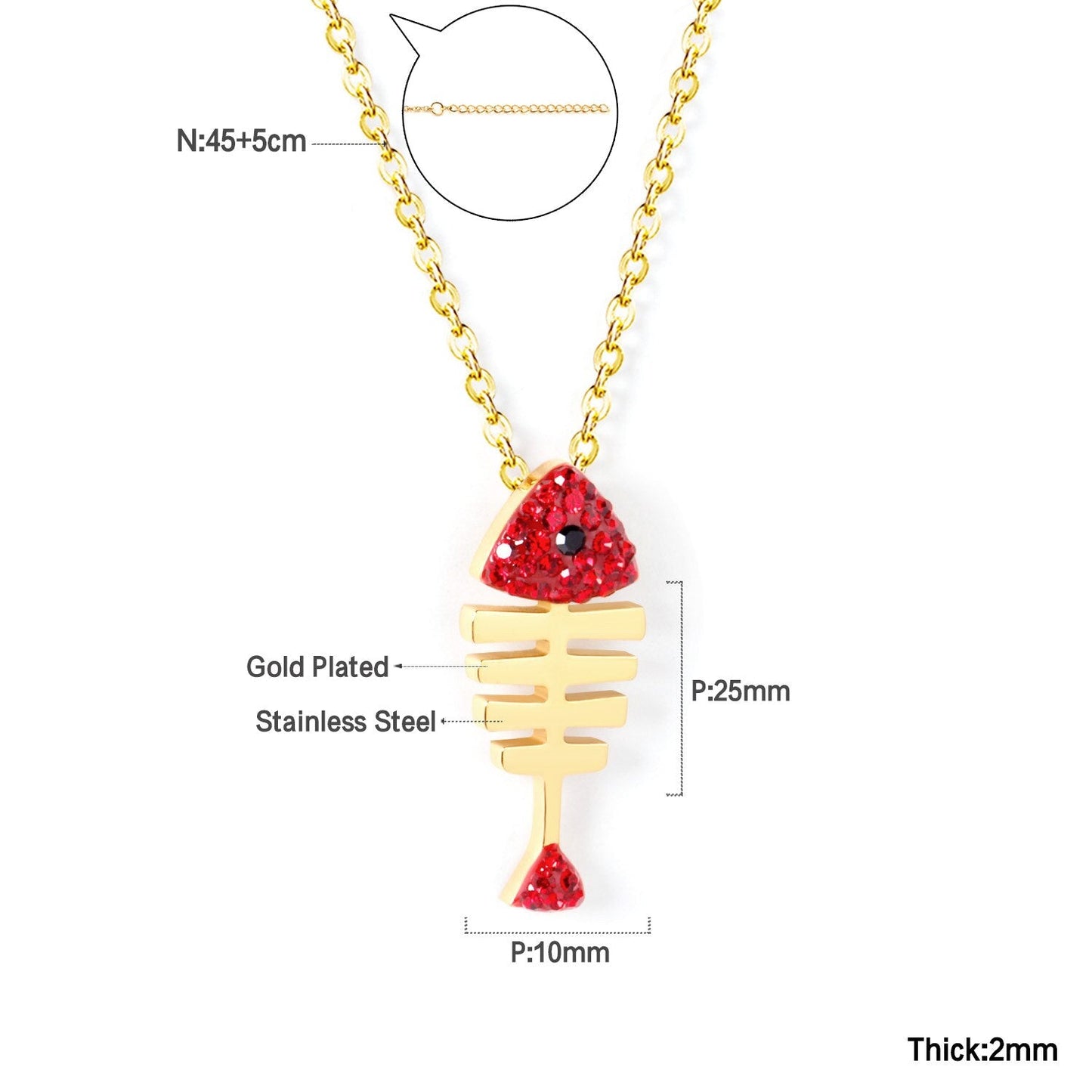 Enamel Girls Kids Jewelry Cute Crystal Strawberry Pendant Necklace for Women Stainless Steel Waterproof Sweet Choker Birthday Gifts