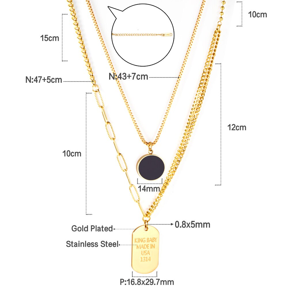 Gothic Multilayer Snake Crystal Necklace Women Gold Color Stainless Steel Double Chain Bohemian 2022 Trendy Jewelry