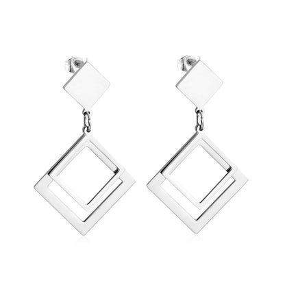 ASON Stainless Steel Stylish Geometric Dangle Earrings Gold Color Drop Earring for Women Accessory Fashion Jewelry Piercing