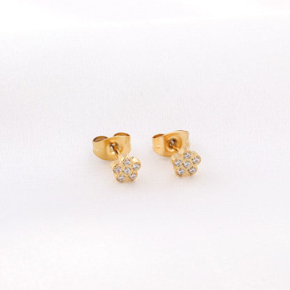 Women Earring New Trendy Stainless Steel Gold Color Flower Star butterfly Heart Monn Stud Earring Fashion Jewelry