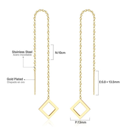 ASON Korean Statement Long Tassel Drop Dangle Earrings 2022 for Women Stainless Steel Earring Set Female Fashion Jewelry