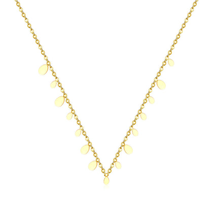 ASON New Stainless Steel Water Drop Shape Pendant Collier Bijoux Gold Color Choker Necklace Accessories Friend Gift Jewelry