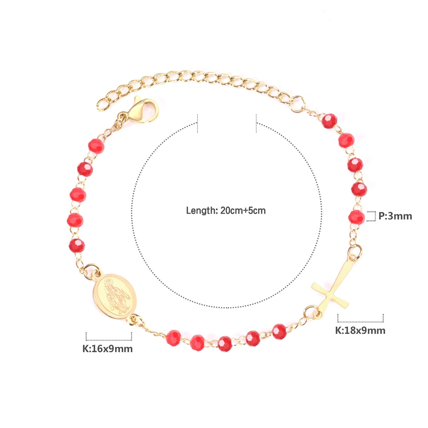 ASON Female Adjustable Extender Chains Bracelets Classic Style Black/Red/Pink/Blue Crystal Beaded Bracelets Women Curb Gift