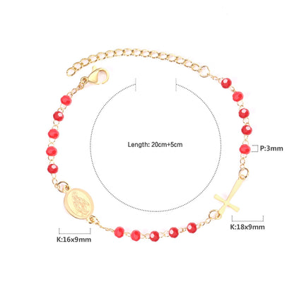 ASON Female Adjustable Extender Chains Bracelets Classic Style Black/Red/Pink/Blue Crystal Beaded Bracelets Women Curb Gift