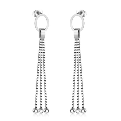 ASON Modern Statement Drop Earring with Steel Ball Tassel Dangle Earrings Stainless Steel Jewelry for Women Girl Party Gift