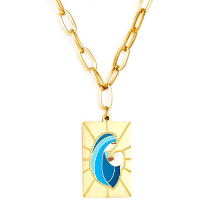 Purple Collier Blue Pattern Jewelry Link Chain Necklace For Woman Designer Charms 2022 New Aesthetic Girls Colliers