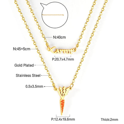 Enamel Girls Kids Jewelry Cute Crystal Strawberry Pendant Necklace for Women Stainless Steel Waterproof Sweet Choker Birthday Gifts