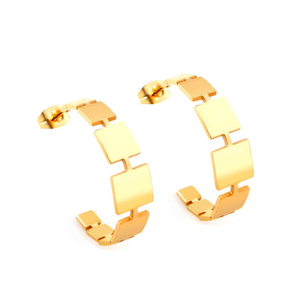 Half Hoop Mental Earrings Trendy Elegant Lady Jewelry On The Ear Geometric Aretes De Mujer 2022 18K Gold Earrings
