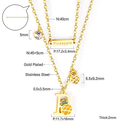Enamel Girls Kids Jewelry Cute Crystal Strawberry Pendant Necklace for Women Stainless Steel Waterproof Sweet Choker Birthday Gifts