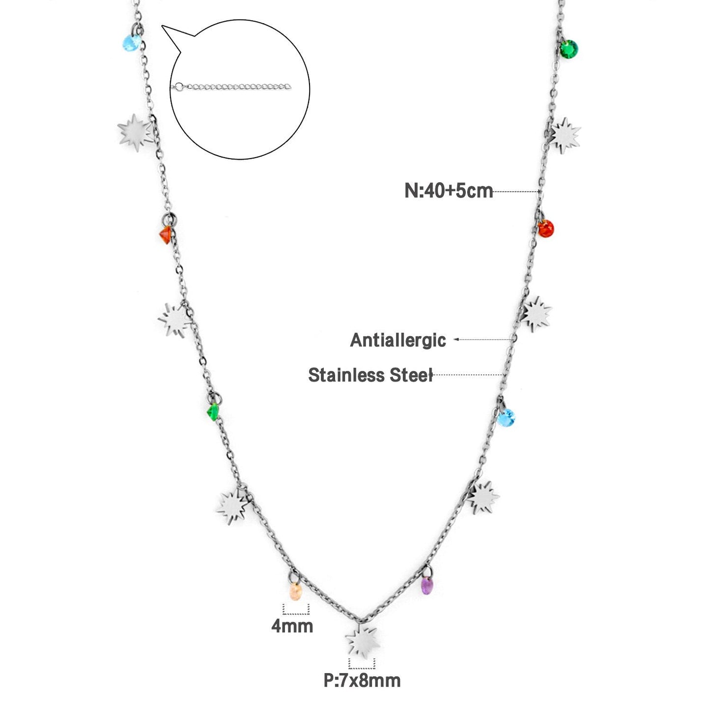 Bohemian Summer Colorful Evil Eyes Beads Necklace For Women Girls Stainless Steel Cross Charm Thin Choker Boho Jewelry