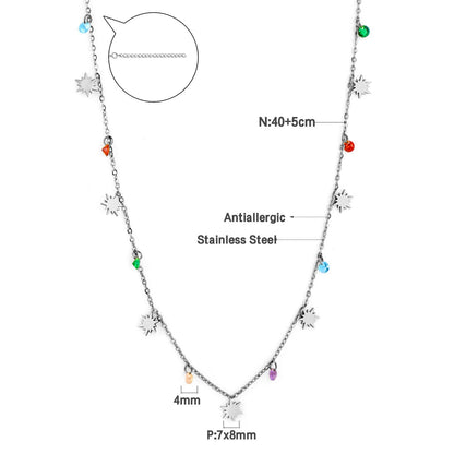 Bohemian Summer Colorful Evil Eyes Beads Necklace For Women Girls Stainless Steel Cross Charm Thin Choker Boho Jewelry