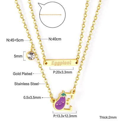 Enamel Girls Kids Jewelry Cute Crystal Strawberry Pendant Necklace for Women Stainless Steel Waterproof Sweet Choker Birthday Gifts