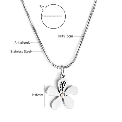 Simple Bohemian Colorful Crystal Flower Necklace for Women Girls Chic Boho Clavicle Cuban Link Chain Collier Femme