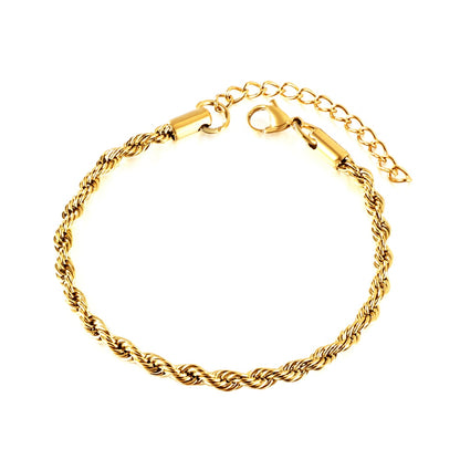 Wholesale Twist Bracelets 2/3/4/5mm Woman Boho Rolo Chain Bracelets Waterproof Stainless Steel Vintage Hand Jewelry pulseras