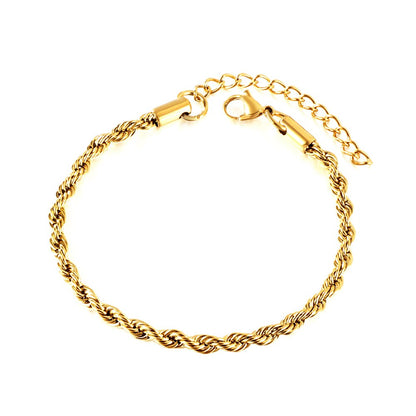 Wholesale Twist Bracelets 2/3/4/5mm Woman Boho Rolo Chain Bracelets Waterproof Stainless Steel Vintage Hand Jewelry pulseras