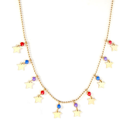 Aesthetic Bohemia Chains Collier For Women Summer Fresh Red Blue Bead Chains Colorful Necklace For Party Jewelry