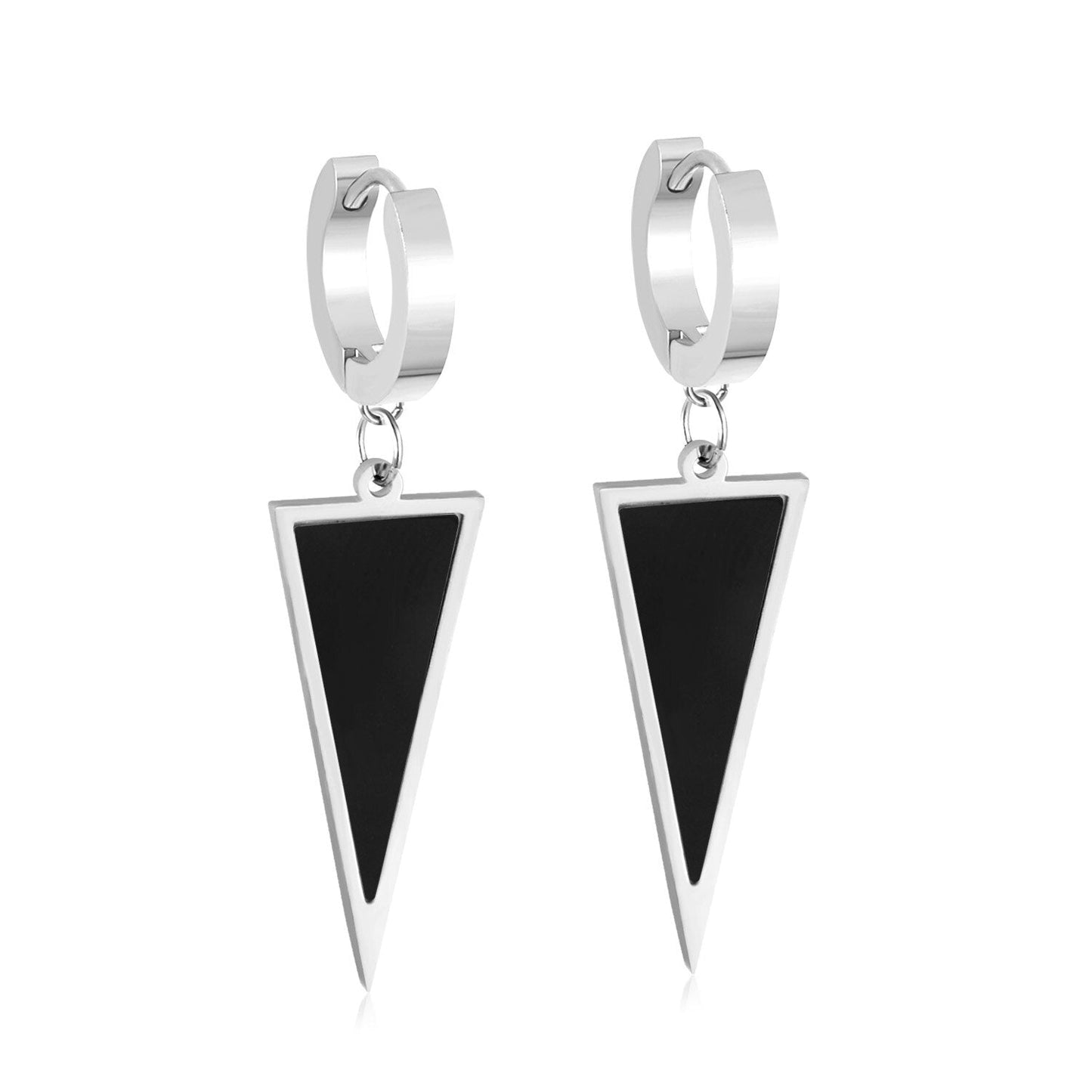 ASON Trendy Style Triangle Shell Drop Earrings for Women Stainless Steel Gold Color Hoop Jewelry Party Daily Wear Piercing