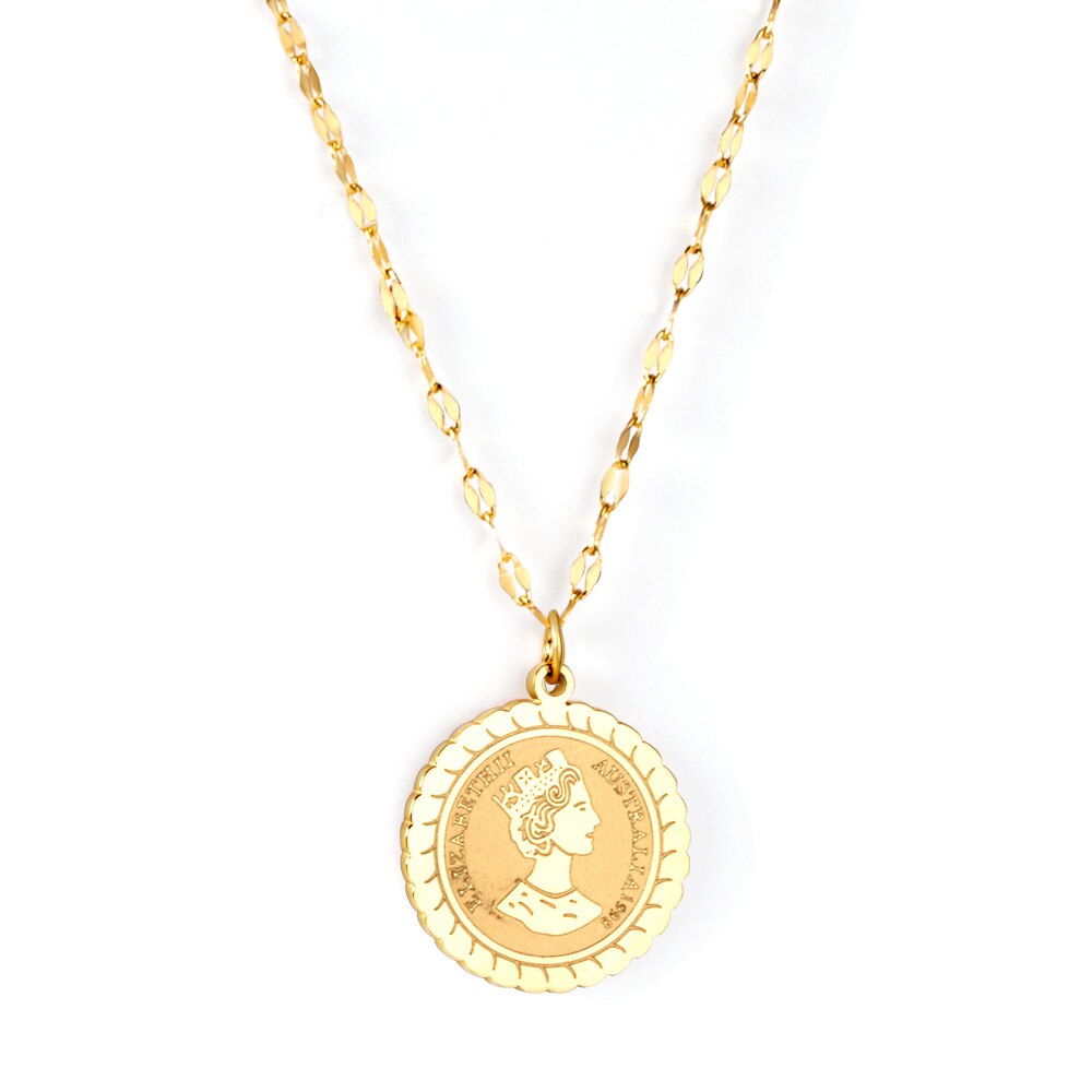 ASON Double Chain Women Pendant Necklace Stainless Steel Cuban Link Choker for Women Fashion Jewelry Accessory Gift