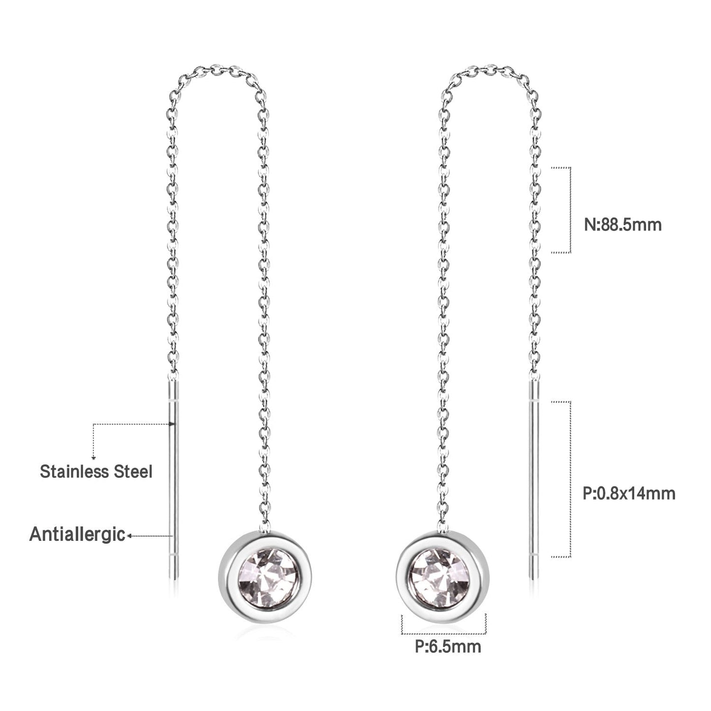Simple Tassel Linear Chain Long Drop Earrings For Women Girl Geometric Star Hanging Ear Line Japan Korean Jewelry 2022