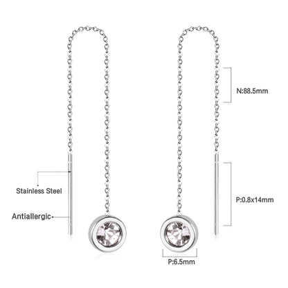 Simple Tassel Linear Chain Long Drop Earrings For Women Girl Geometric Star Hanging Ear Line Japan Korean Jewelry 2022