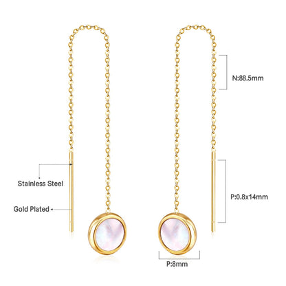 Simple Tassel Linear Chain Long Drop Earrings For Women Girl Geometric Star Hanging Ear Line Japan Korean Jewelry 2022