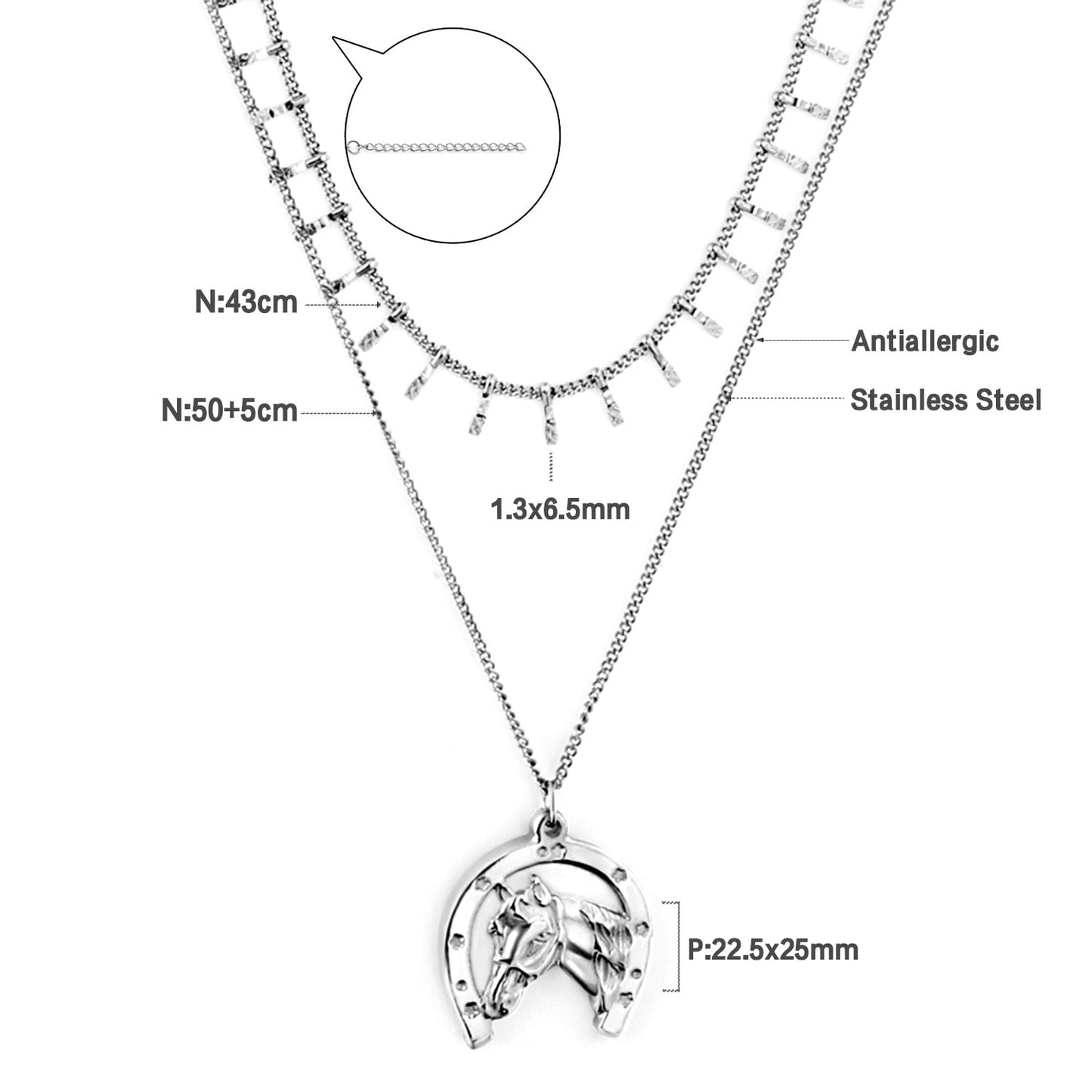 Chic Women Doulbe Layer Necklace Shell Black Drip Oil Charm Gold Color Stainless Steel Snake Chain For Girls