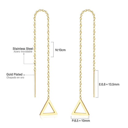 Simple Tassel Linear Chain Long Drop Earrings For Women Girl Geometric Star Hanging Ear Line Japan Korean Jewelry 2022