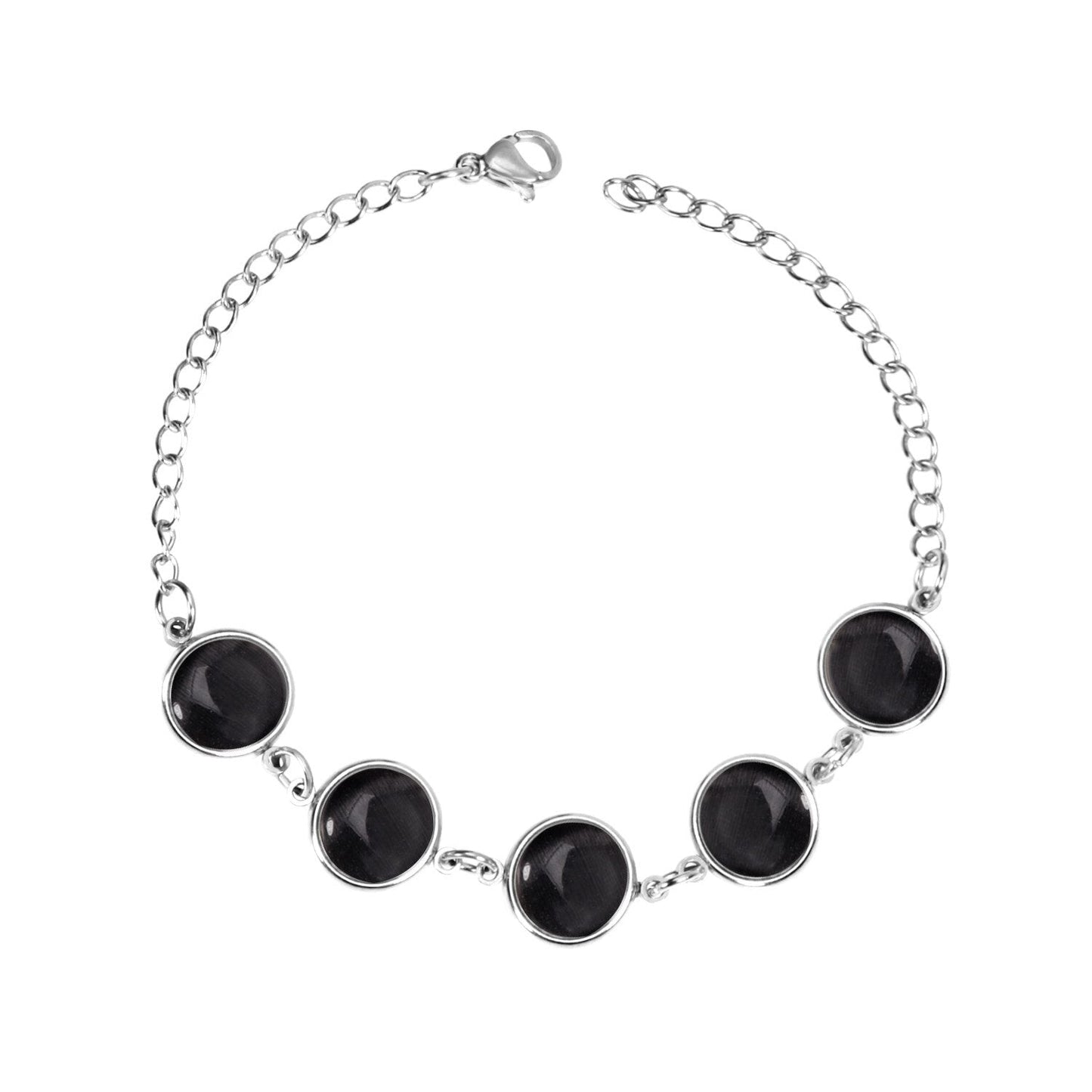 ASON Trendy Opals 20cm Chain Bracelet Bangle Gold Color Stainless Steel for Women Accessories Jewelry Mujer Daily Wear