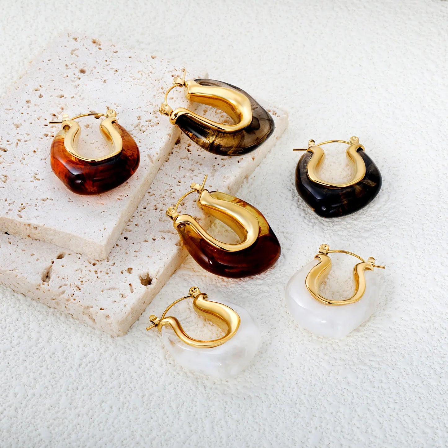 Wholesale 8.7*27.2mm Steel U-shaped Hoop Earrings Hypoallergenic