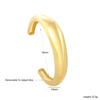 ✨ Wholesale 14mm 60mm ID Cuff Bangle | Irregular Smooth Design | Steel/Gold Finish