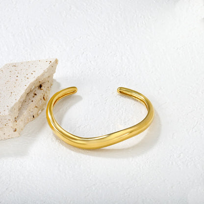 ✨⚡ Wholesale 7.5mm Width 59mm ID Bangle | Steel/Gold Stainless Steel | Minimalist Bracelet