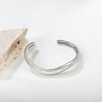 ✨⚡ Wholesale 7.5mm Width 59mm ID Bangle | Steel/Gold Stainless Steel | Minimalist Bracelet