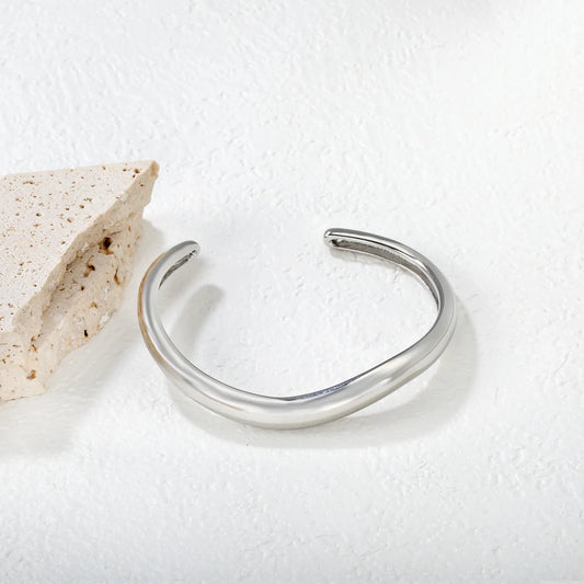 ✨⚡ Wholesale 7.5mm Width 59mm ID Bangle | Steel/Gold Stainless Steel | Minimalist Bracelet