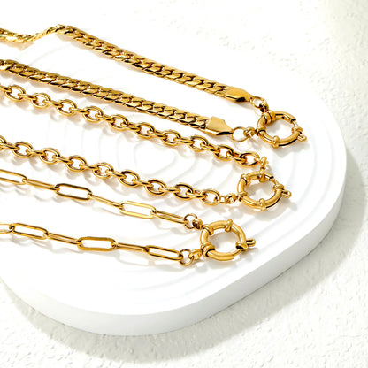 ✨ 40cm/43cm 18k gold plated Stainless Steel Chain Necklace Wholesale (MOQ 12+) | Durable Jewelry Chains 🌍 | Box/Cable/Rope/Franco Links