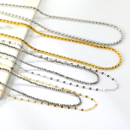 ✨ 18k gold plated Concise style Stainless Steel Chain Necklace Wholesale (MOQ 12+) | Durable Jewelry Chains 🌍 | Box/Cable/Rope/Franco Links