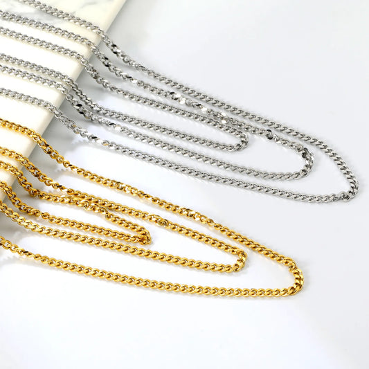 ✨ 18k gold plated Extended layering Width2.7mm Stainless Steel Chain Necklace Wholesale (MOQ 12+) | Durable Jewelry Chains 🌍 | Box/Cable/Rope/Franco Links