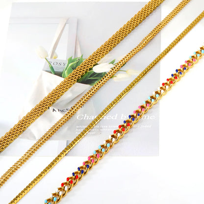 ✨ 18k gold plated Width 4.2-8mm Stainless Steel Chain Necklace Wholesale (MOQ 12+) | Durable Jewelry Chains 🌍 | Box/Cable/Rope/Franco Links