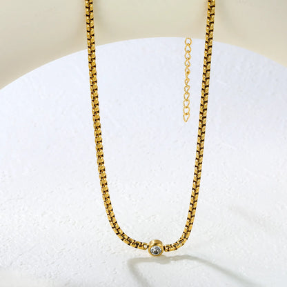 ✨ 18k gold plated 46+5cm Zircon Stainless Steel Chain Necklace Wholesale (MOQ 12+) | Durable Jewelry Chains 🌍 | Box/Cable/Rope/Franco Links