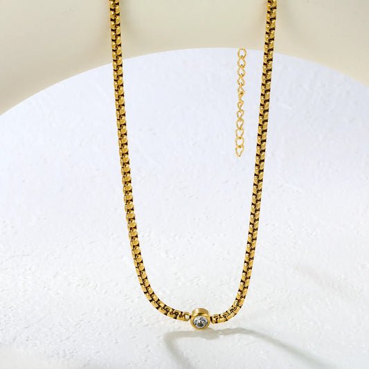 ✨ 18k gold plated 46+5cm Zircon Stainless Steel Chain Necklace Wholesale (MOQ 12+) | Durable Jewelry Chains 🌍 | Box/Cable/Rope/Franco Links