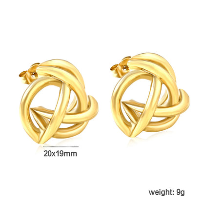 ✨🌪️ Wholesale 20x19mm Hollow Hoop Earrings | Gold Stainless Steel | Windmill Design
