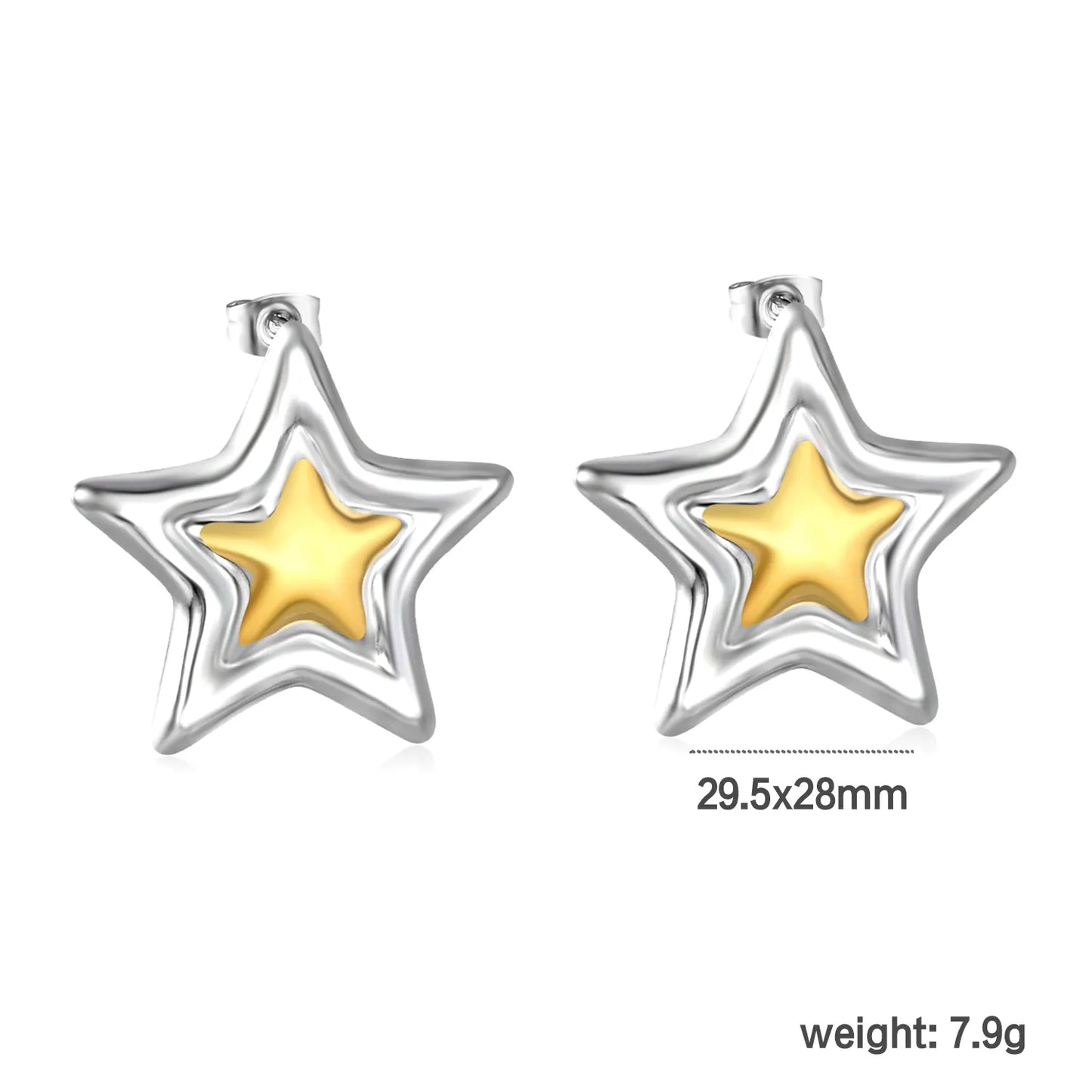 ✨  18K Gold PVD Sun and Star Series Stud Oversized  Earrings Wholesale (MOQ 10+ Pairs) | Stainless Steel Hypoallergenic 🌍 | Large 8-12mm Luxury Ear Studs