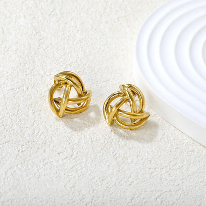 ✨🌪️ Wholesale 20x19mm Hollow Hoop Earrings | Gold Stainless Steel | Windmill Design
