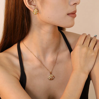 ✨ Wholesale Gold Stainless Steel Earring & Beaded Chain Set | 0.4mm Beaded Chain 40+5cm with Lobster Clasp | Matching Jewelry Set
