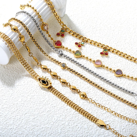 ✨ 18K Gold Plated Bracelet Wholesale (MOQ 12+) | Stainless Steel Hypoallergenic 🌍 | Dainty Chain & Charm Bracelets