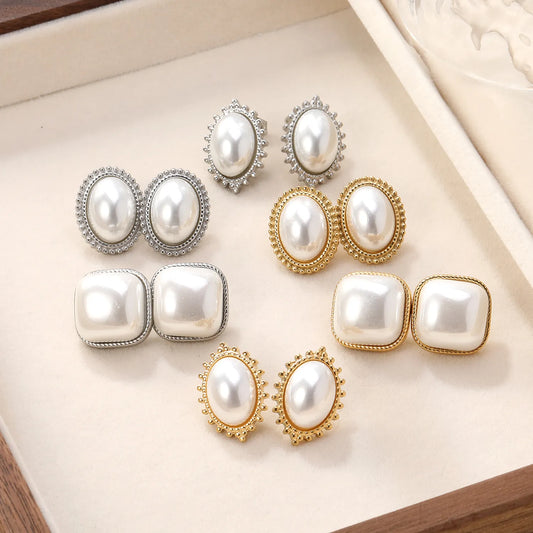 ✨ 18K Gold-Plated Pearl Earrings Wholesale (MOQ 12+) |  Stainless Steel Hypoallergenic 🌍 | Fake Pearl Studs & Dangles