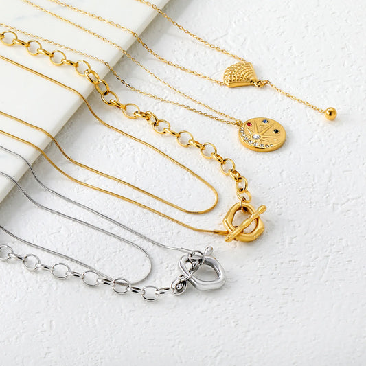 ✨ 18K Gold PVD Necklace Wholesale (MOQ 12+) | Stainless Steel Hypoallergenic Chains 🌍 | Dainty & Chunky Styles