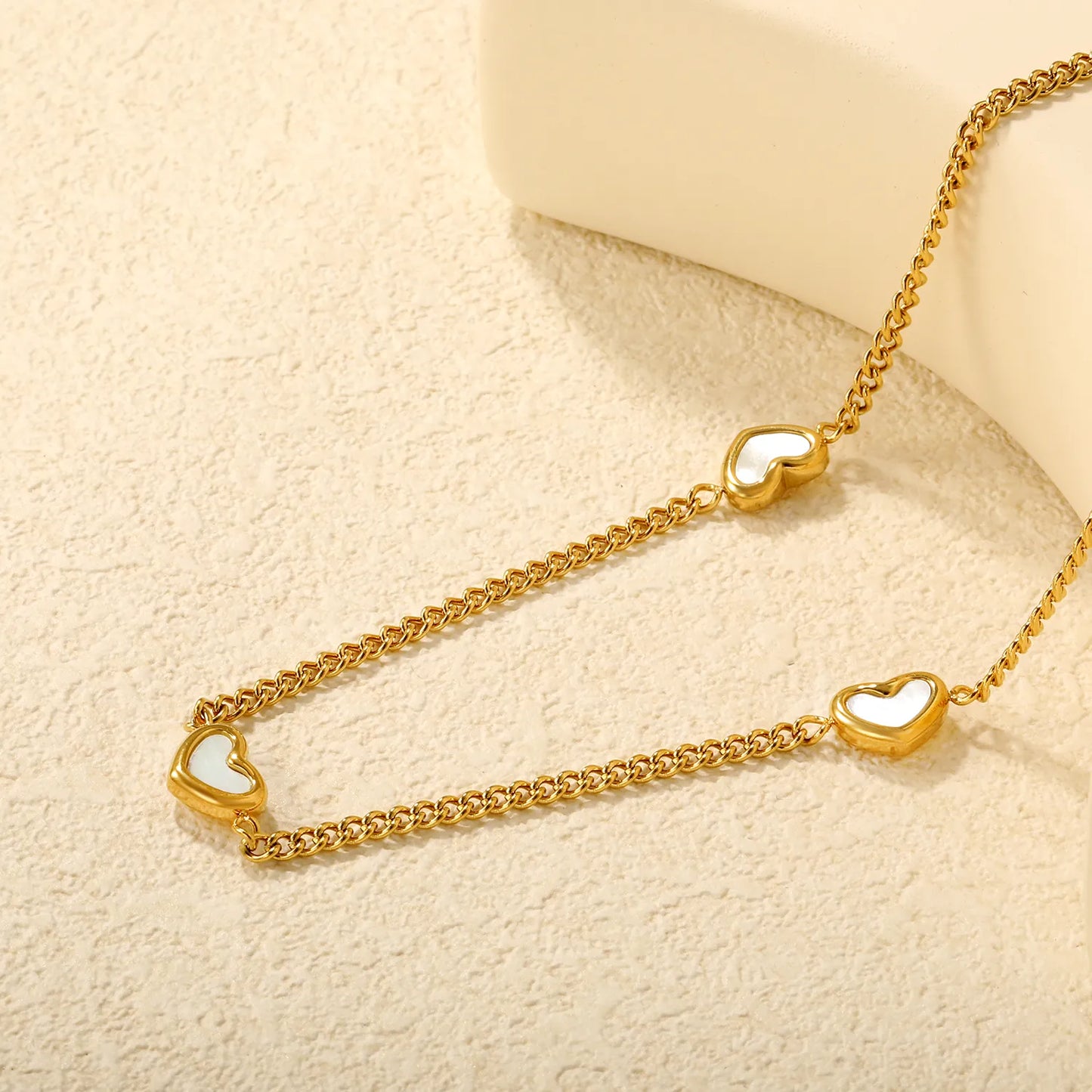 ✨💖 Wholesale 11x9mm Shell Heart Pendant Necklace | 40+5cm Gold Chain | Beach Jewelry